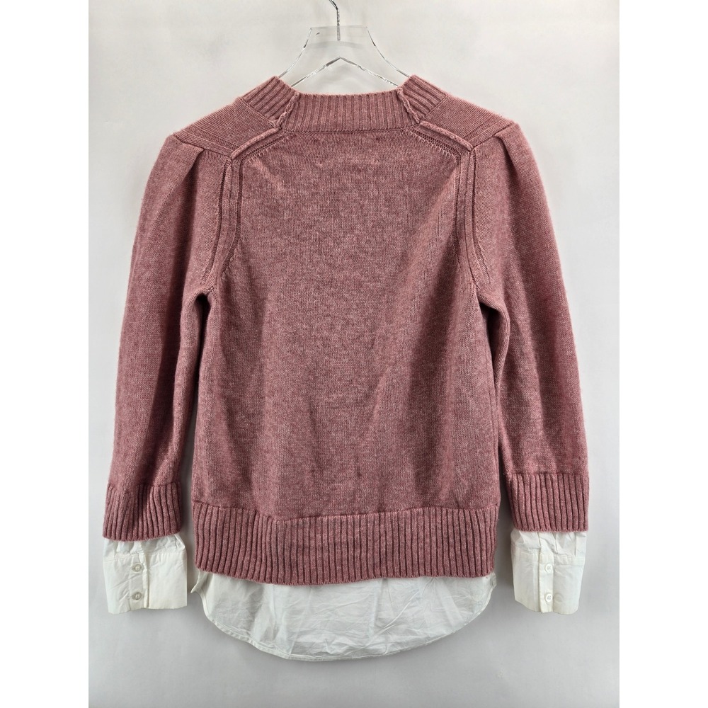 Brochu Walker Pink Wool Cashmere Layered Look Sweater Womens Medium Quiet Luxury - Picture 6 of 14